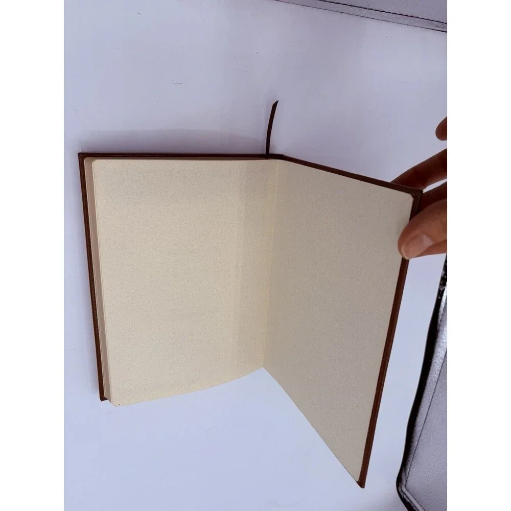 Rare Vintage Stuart Kern America Leather Blank Journal Gilt Pages Brown Mint Con